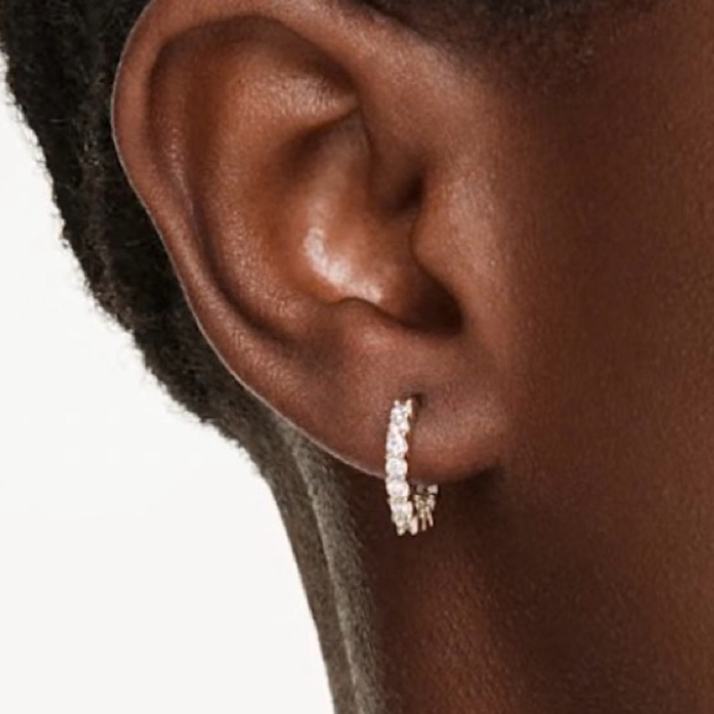 New Swarovski  Crystal Hoop Earrings goldtone
